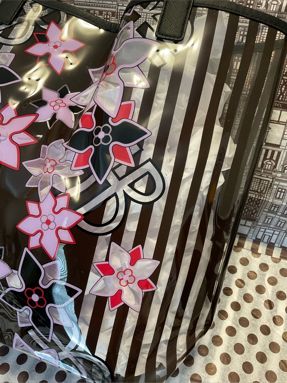 Henri Bendel PVC Floral Shopper Total - Picture 5 of 16